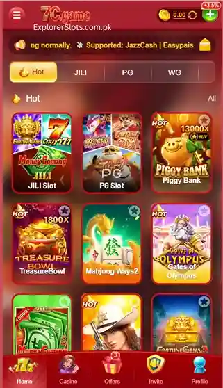 7C Game - Games Included - explorerslots.com.pk