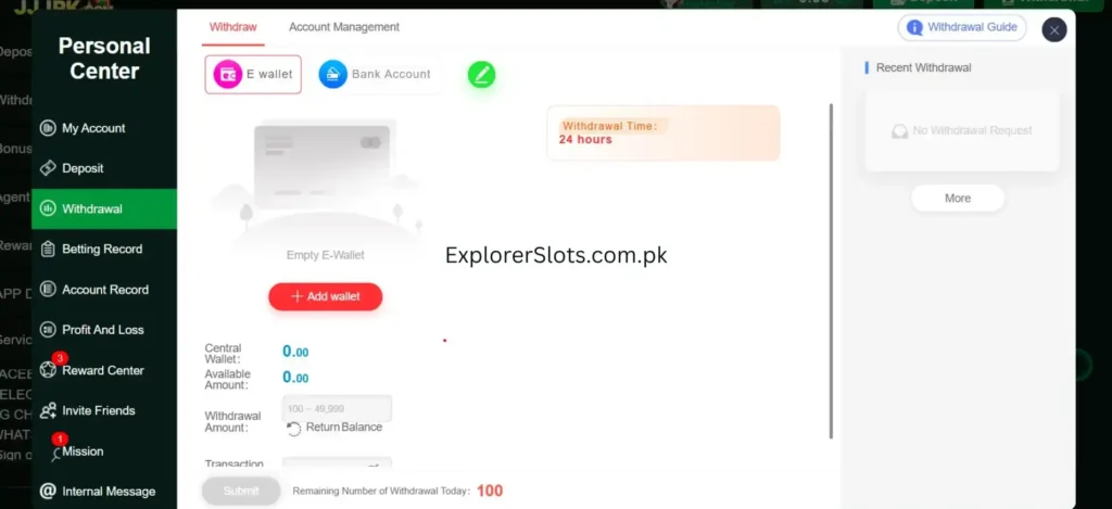 JJJPK Game Download - Withdrawal - ExplorerSlots.com.pk