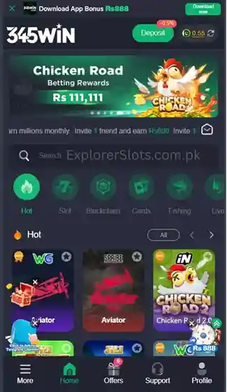 345wln Game Download - Games Included - explorerslots.com.pk