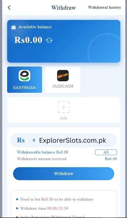 Step-by-step KK Eagle withdrawal guide on Explorerslots, featuring JazzCash and EasyPaisa withdrawal options for real PKR earnings in 2026.